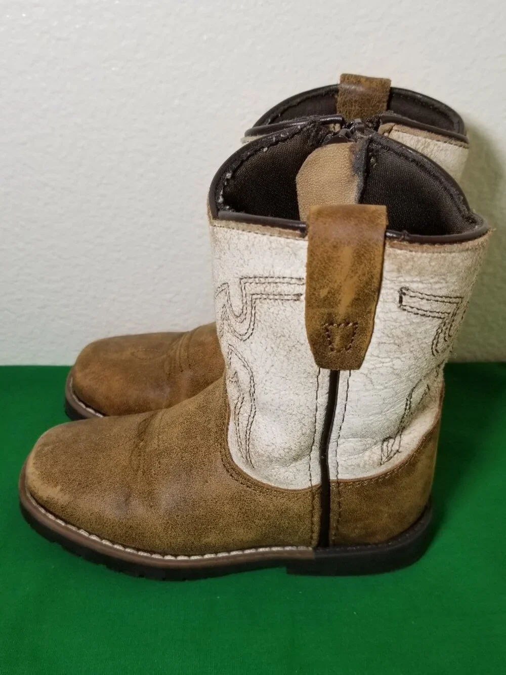 Cody James Cowboy Brown Boots Toddler Size 8D Style 43109T Side Zipper